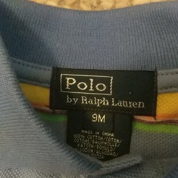 Baby 9 month Polo summer colors striped onesie - Picture 3 of 6